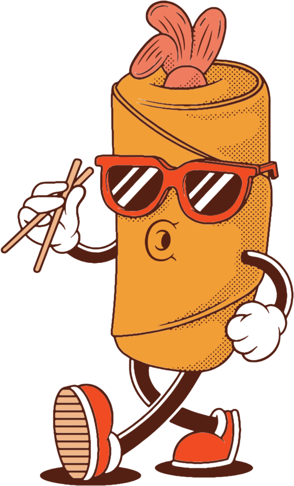 Walking Springroll mascot